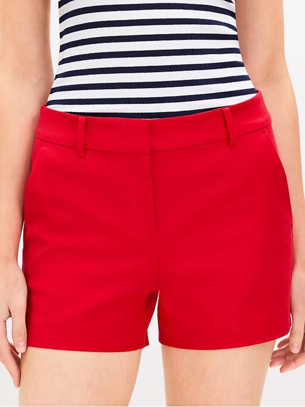 LOFT Red Curvy Riviera Shorts